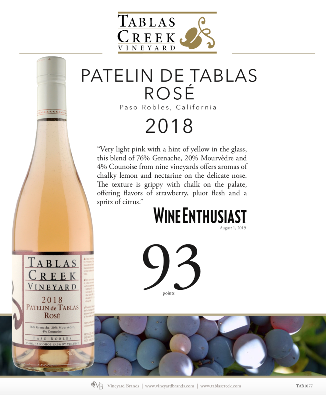Patelin Rose Decanter 1 Page